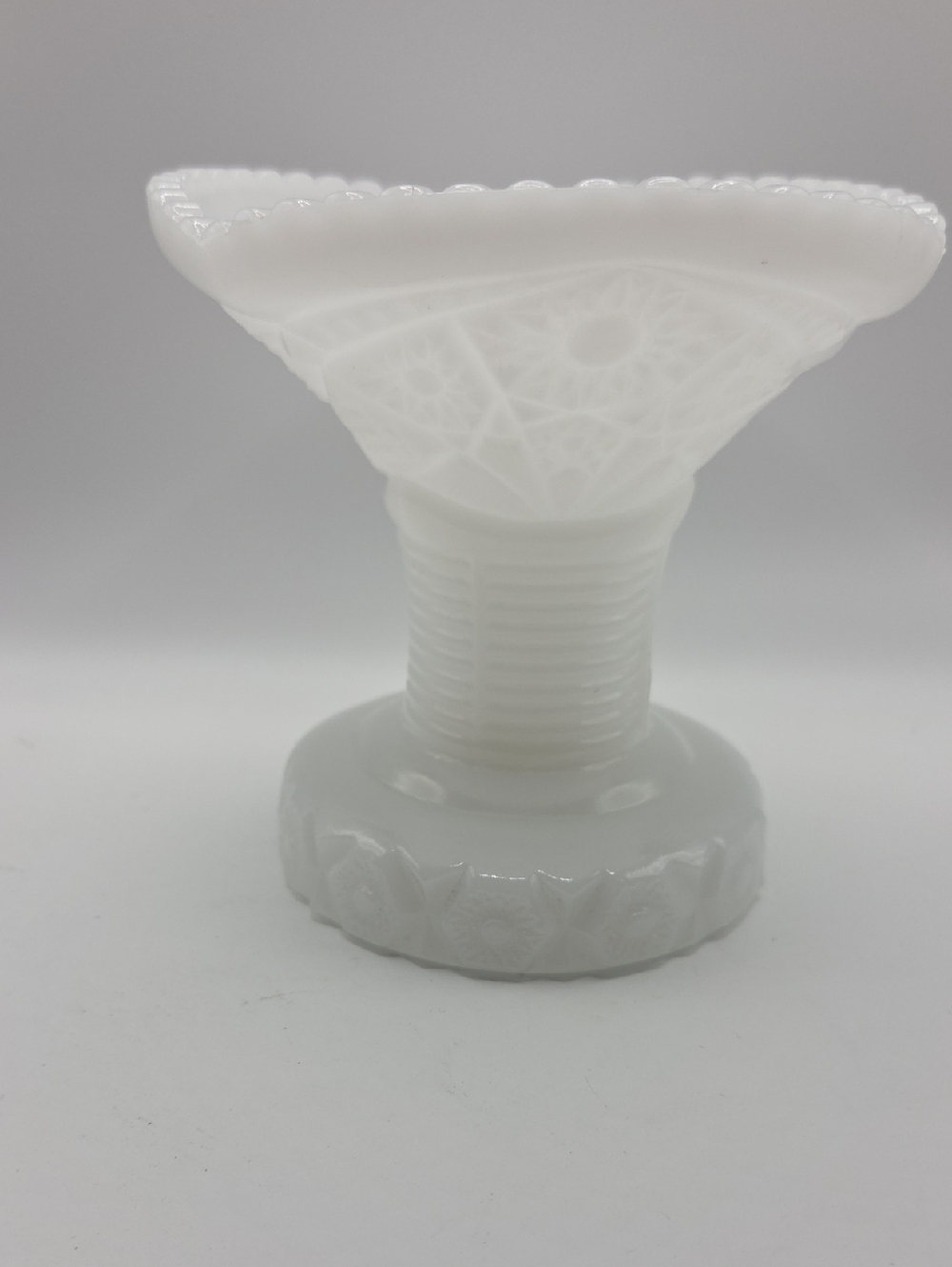 Mckee White Milk Glass Pedestal Compote For Concord Punch Bowl Rare